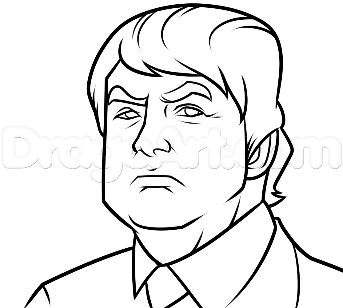 1115x1002 Collection Of Donald Trump Drawing Cartoon High Quality