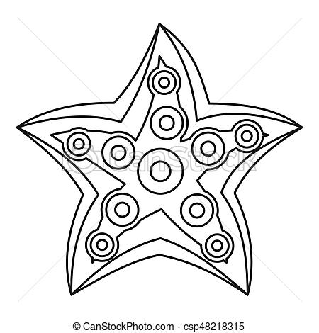 450x470 Starfish Icon Outline. Starfish Icon In Outline Style Isolated