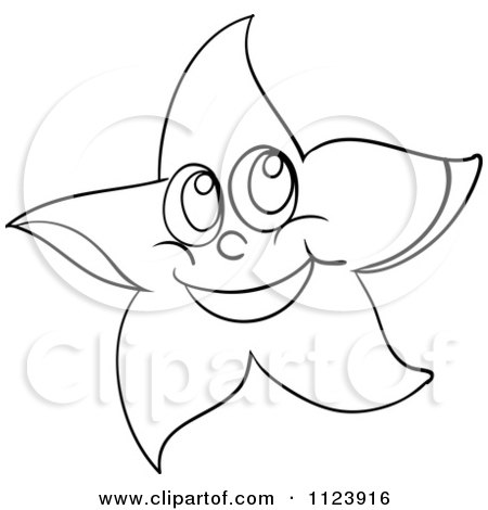 450x470 Cartoon Of An Outlined Starfish