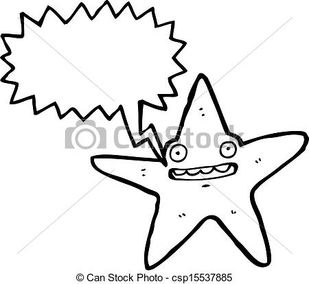 450x414 Cartoon Starfish With Speech Bubble Vector