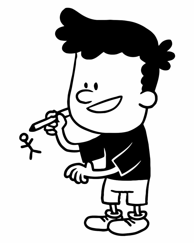 640x800 Cartoon Image Of A Cute Little Boy In Shorts And T Shirt Standing