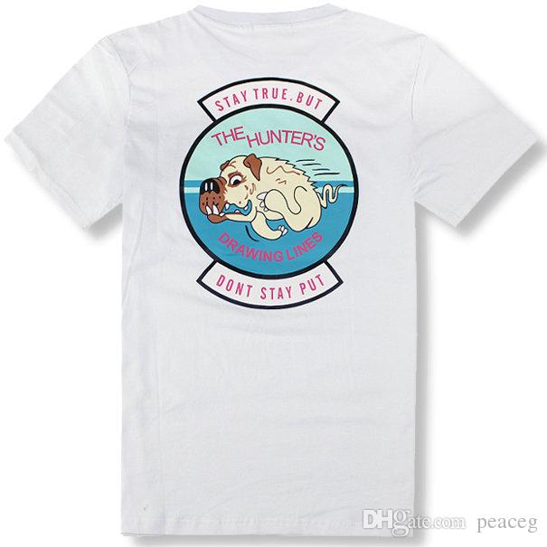 605x605 The Hunters Dog T Shirt Drawing Lines Short Sleeve Cool Designer
