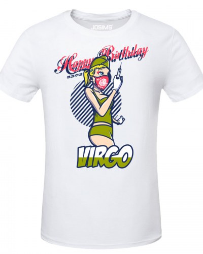 400x500 Virgo T Shirt Zodiac Creative T Shirts Cartoon Style