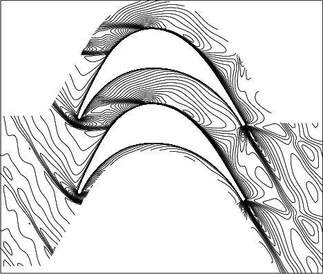 468x397 Figure 2 Mach Number Contours, Supersonic Cascade Is Not