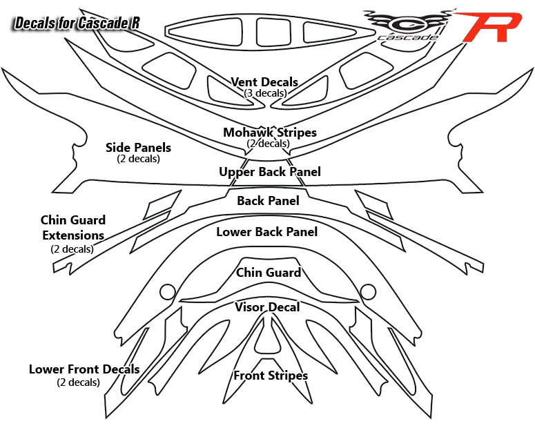 775x620 Lacrosse Decals For Cascade R Helmets