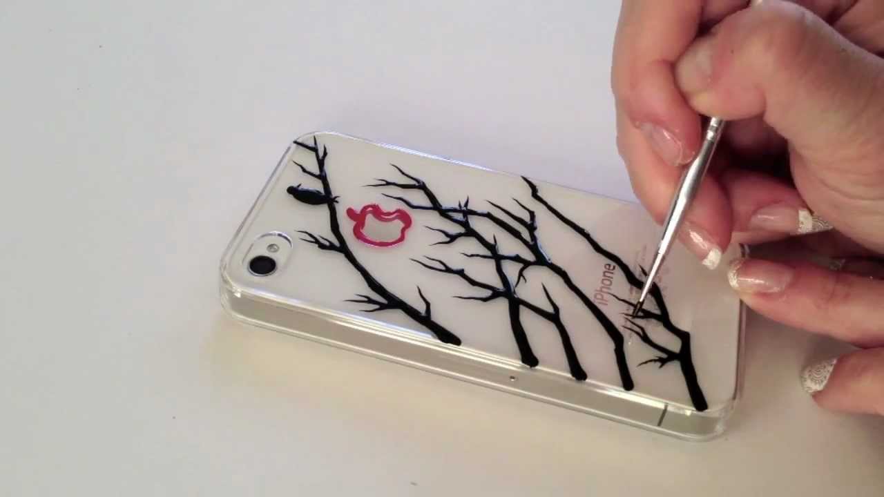 1280x720 Diy Speed Ink Drawing On Phone Case A Bird On The Tree