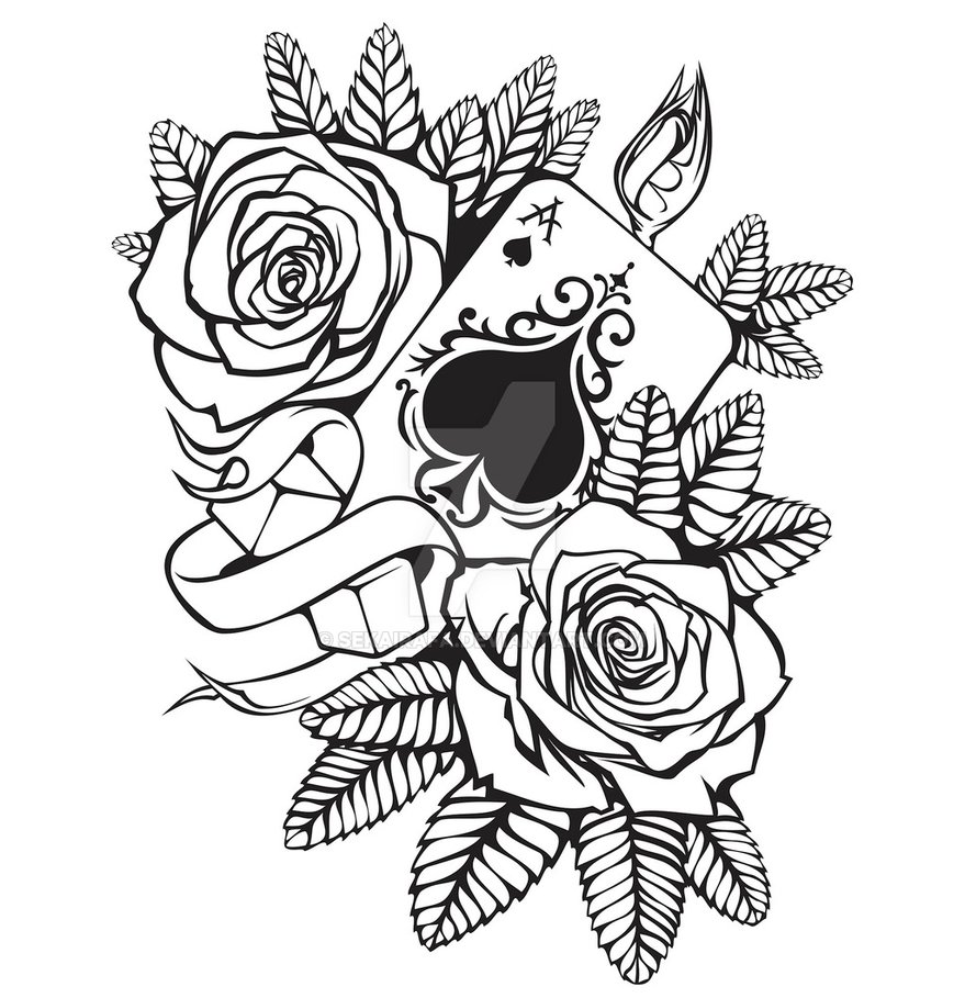 879x909 Casino Tattoo Lineart By Sekairafa