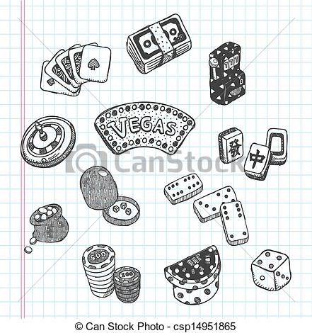 441x470 Doodle Casino Cions Clip Art Vector