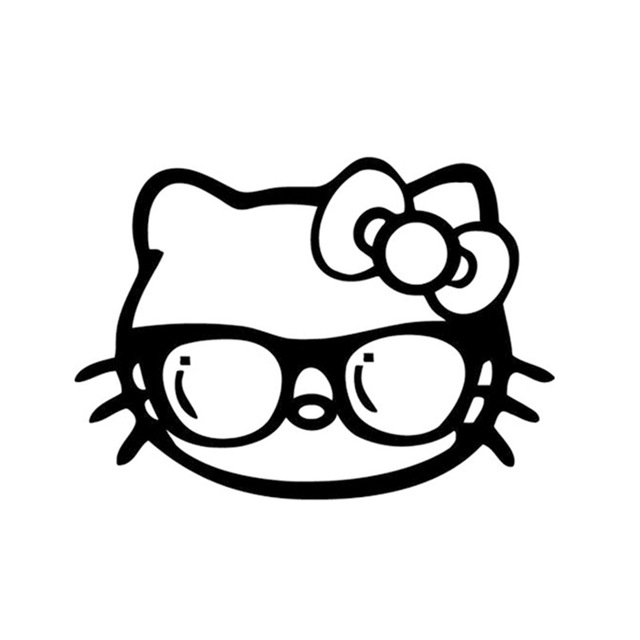 640x640 Funny Hello Kitty Sunglasses Shade Kitty Cool Cat Vinyl Sticker