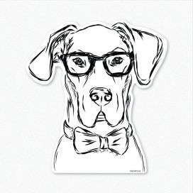 272x272 Great Dane Bow Tie And Glasses Decal Dogs Dog, Dog