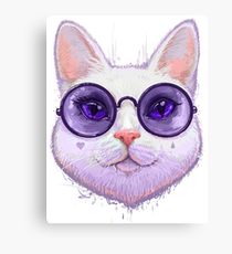 210x230 Cat In Glasses Drawing Canvas Prints Redbubble