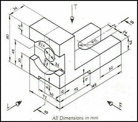 456x406 Collection Of Oblique Drawing With Dimensions High Quality