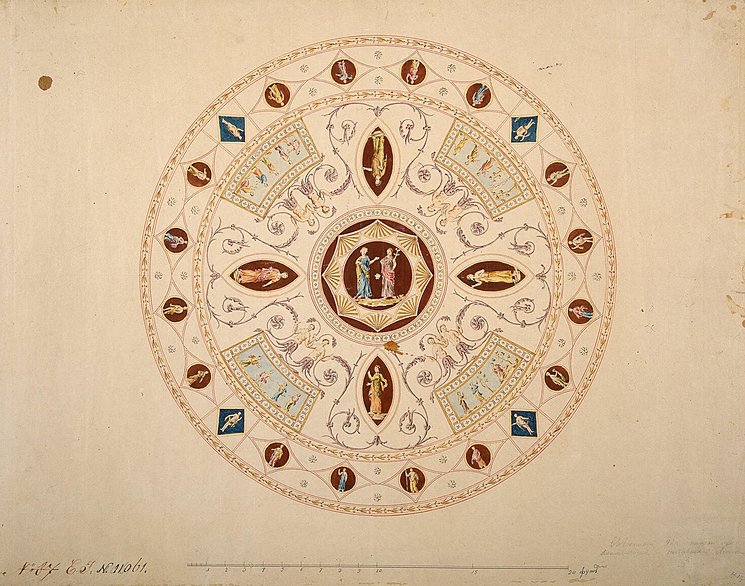 745x586 Design For A Ceiling In The Lyons Drawing Room Of The Catherine