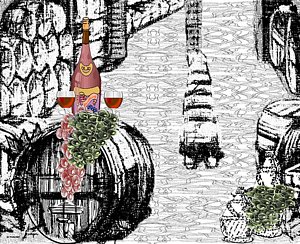 300x244 Wine Cellar Drawings Fine Art America