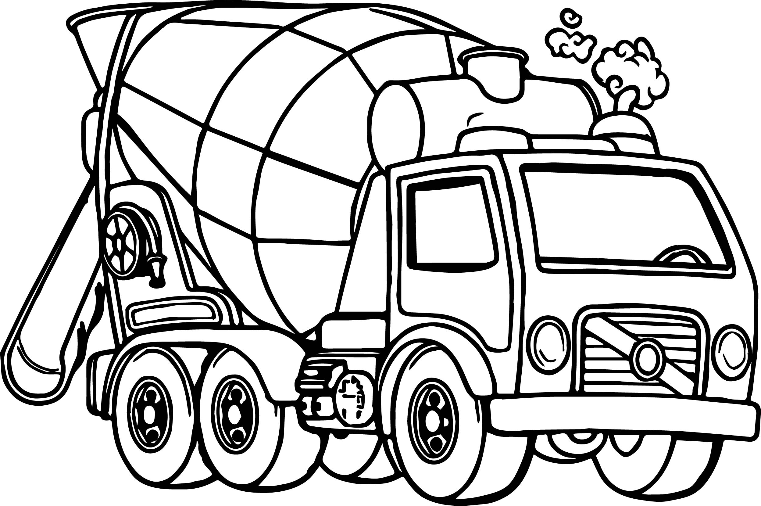 2496x1659 Cement Truck Coloring Page
