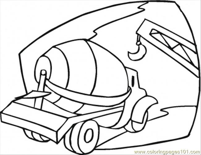 650x502 Cement Mixer On The Building Site Coloring Page