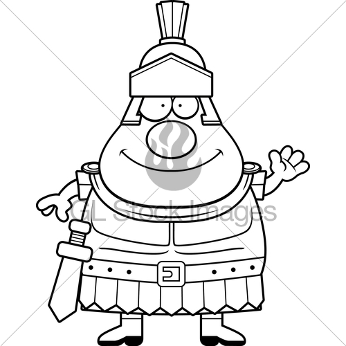 500x500 Cartoon Roman Centurion Waving Gl Stock Images