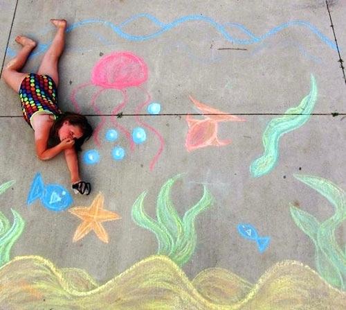 500x447 Chalkboard Art Idea Totally Awesome Sidewalk Chalk Ideas Under