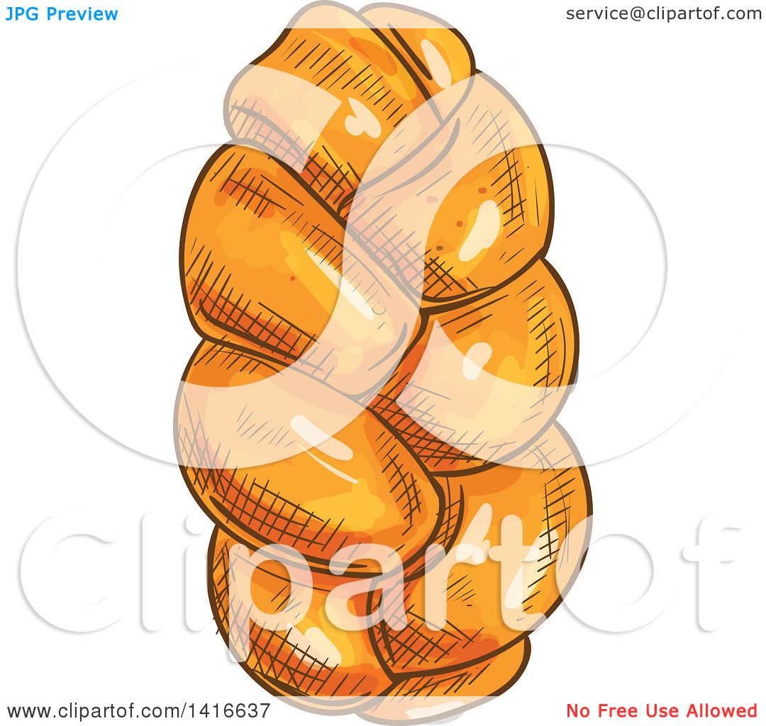 1080x1024 Clipart Of A Sketched Loaf Of Challah Bread