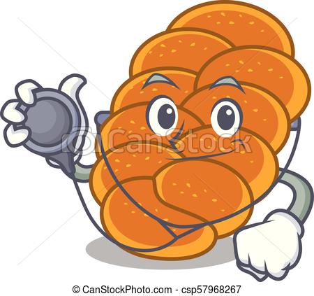 450x423 Doctor Challah Character Cartoon Style Vector Illustration Clip