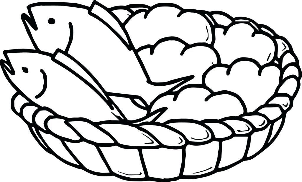 1024x618 Bread Coloring Page Bread Coloring Page 5 Loaves And 2 Fish