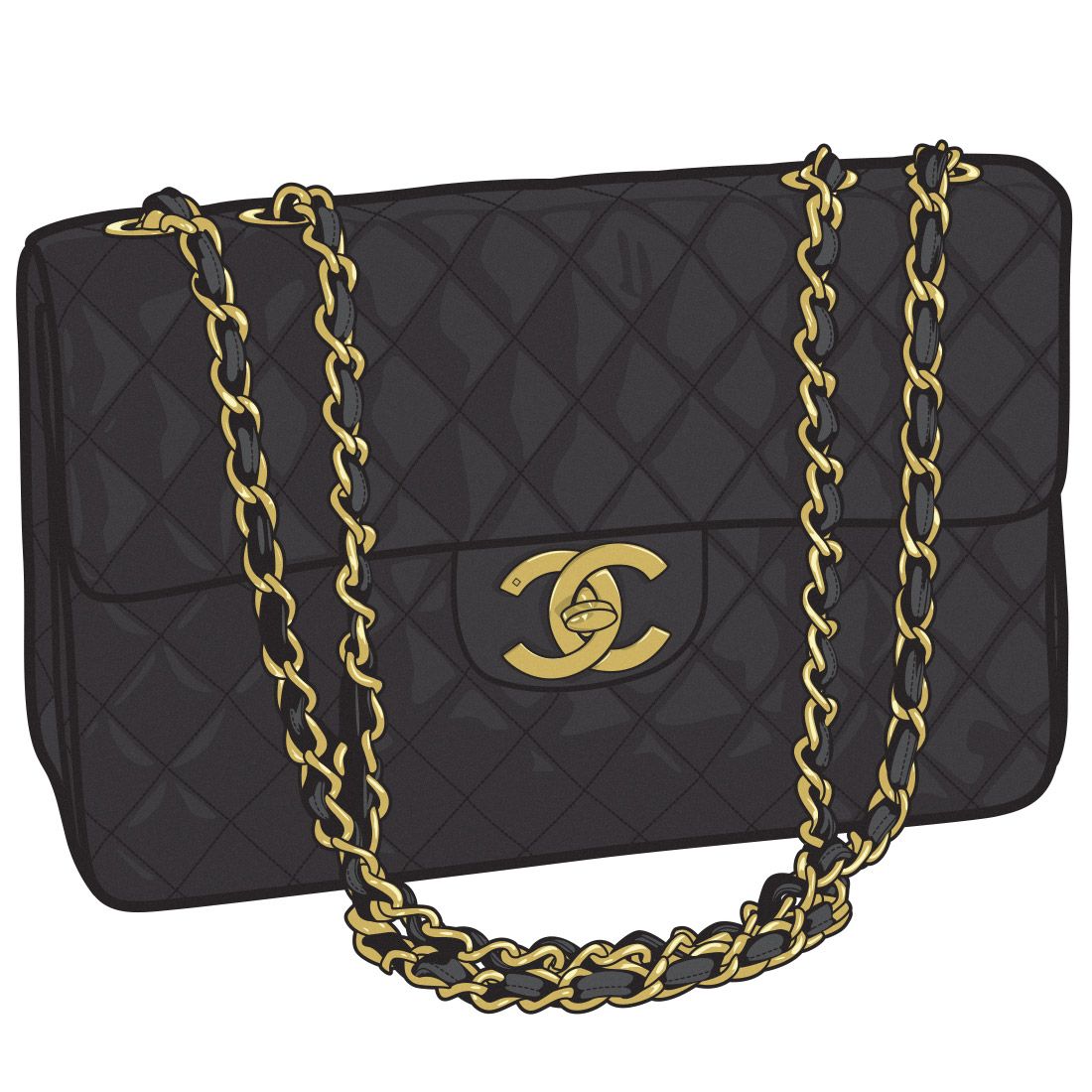 1100x1100 Illustration Chanel Flap Bag Fashion Illustration