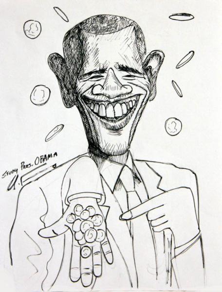 456x600 President Barack Obama Change Drawing