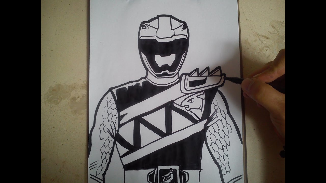 1280x720 Como Dibujar Power Ranger Dino Charge