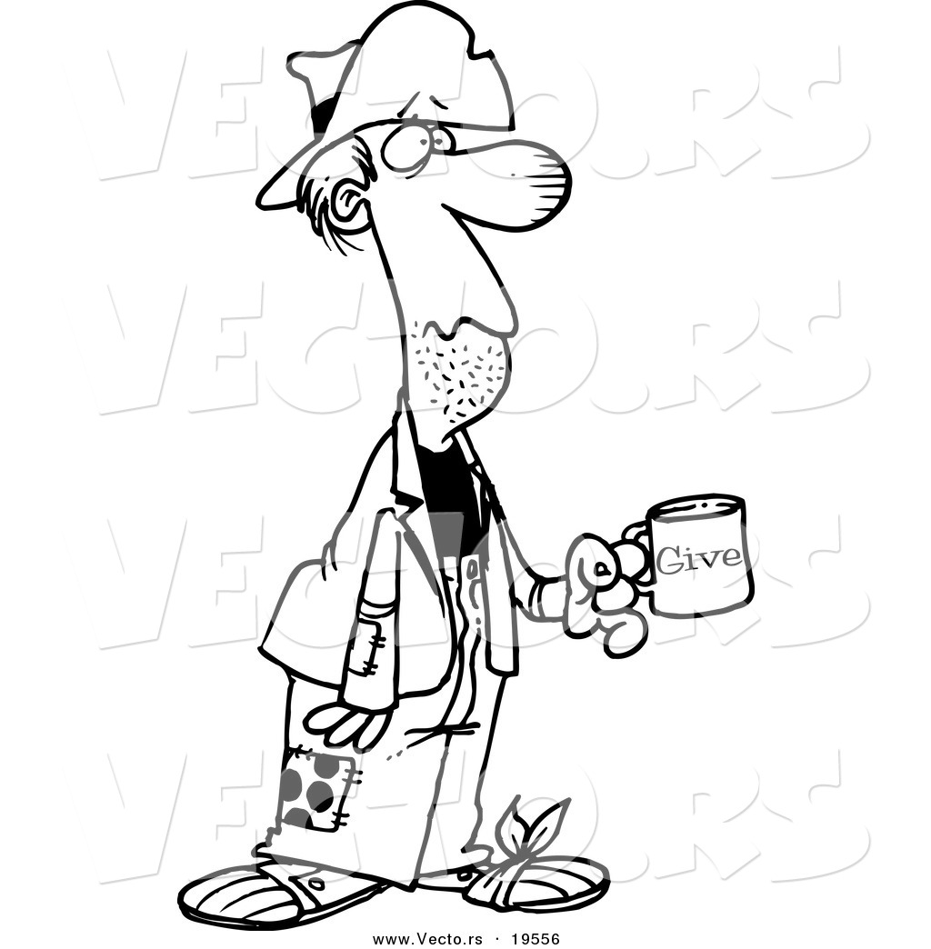 1024x1044 Exploit Charity Coloring Pages Vector Of A Cartoon Homeless Man