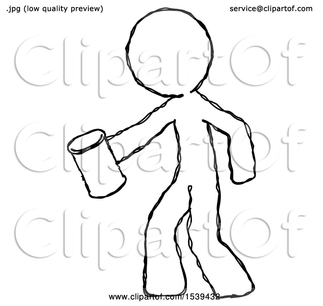 1080x1024 Sketch Design Mascot Man Begger Holding Can Begging Or Asking