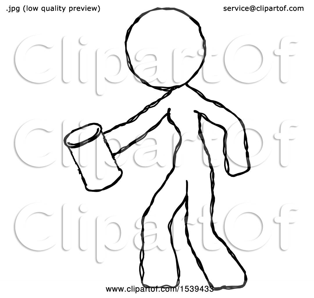 1080x1024 Sketch Design Mascot Woman Begger Holding Can Begging Or Asking
