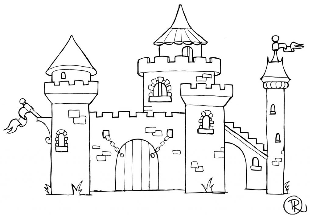 1024x721 Coloriage Chateau Filename Coloring Page