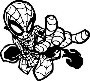300x270 Spiderman Chibi Marvel Comics Car Window Wall Vinyl Sticker Decal