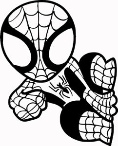 242x300 Spiderman Chibi Marvel Comics Wall Car Laptop Window Vinyl Sticker