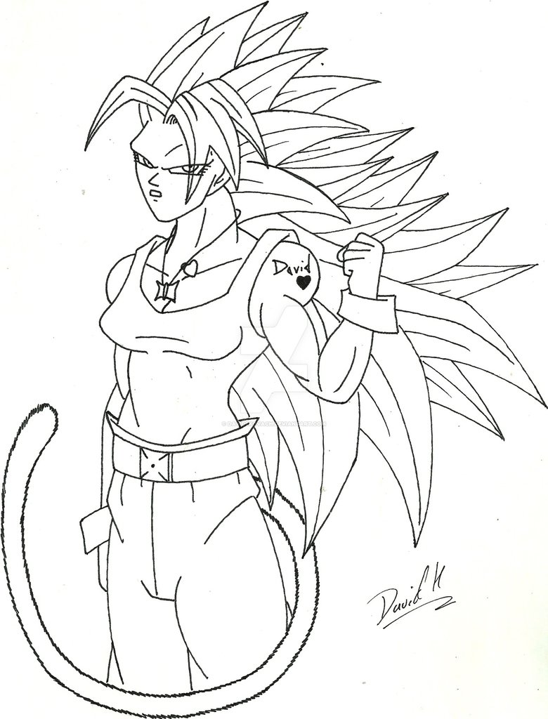 780x1024 Isis Chino Super Saiyan 3 Line Art By Davidskovach