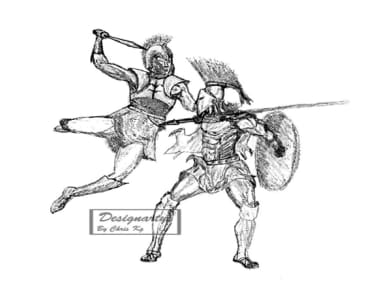 377x300 Draw Fighter Or Gladiator Of Your Choice Starting By Kgarts87