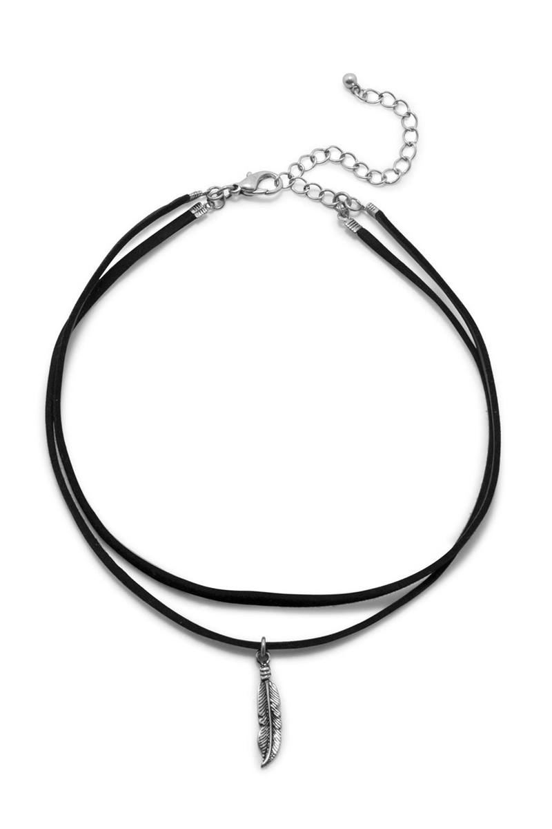 800x1200 Double Up Feather Choker Necklace