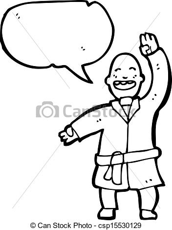 352x470 Cartoon Karate Chop Man Vector Illustration