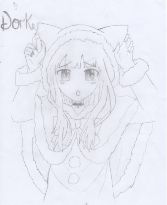 548x672 Neko Anime Christmas Girl Drawing By Me ^o^ Art