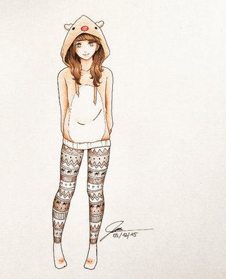 320x395 Collection Of Christmas Girl Drawing High Quality, Free