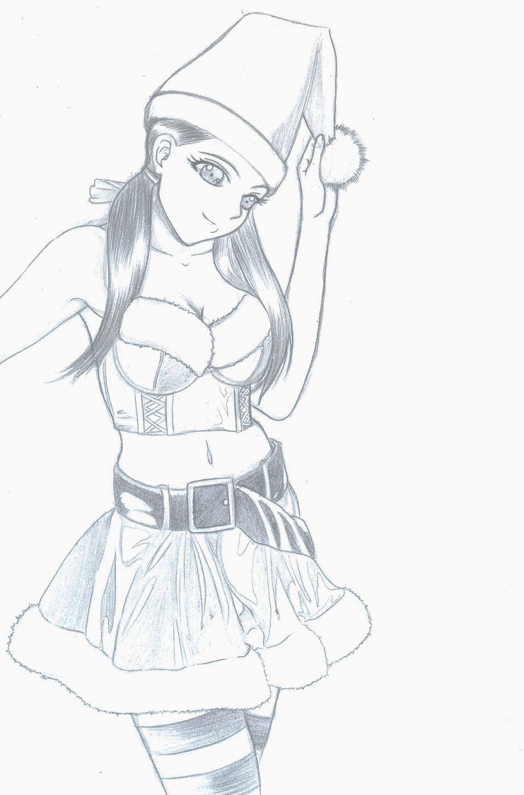 741x1125 Anime Christmas Girl By Yjayr