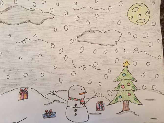 670x503 How To Draw A Christmas Landscape 12 Steps (With Pictures)