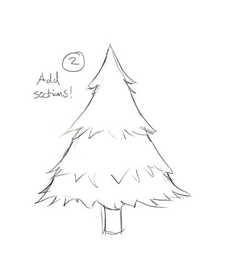 460x547 Christmas Drawings Step By Step Christmas Tree Drawings Step Step