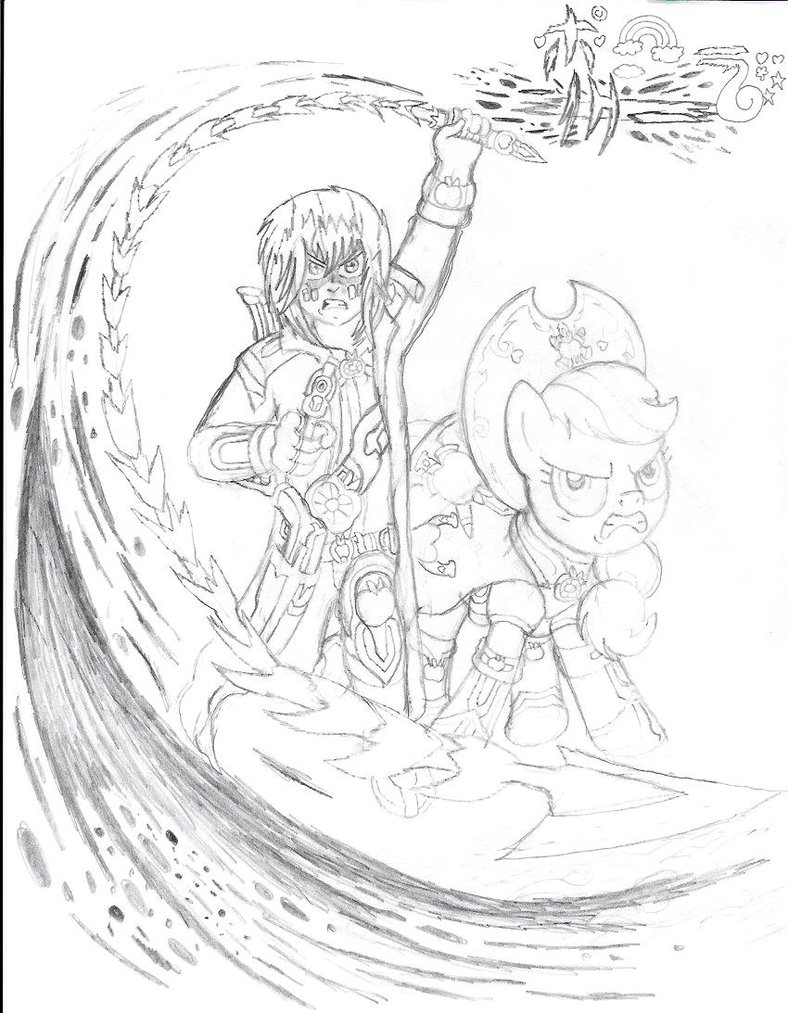 788x1013 Chrome Bullet And Applejack Elemental Rage(Sketch) By