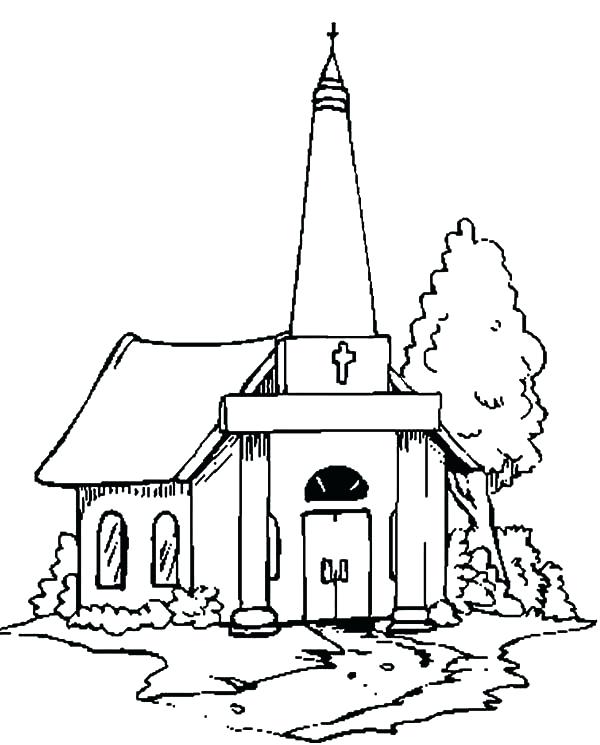 600x745 Church Coloring Page Church People With Faith Coloring Pages