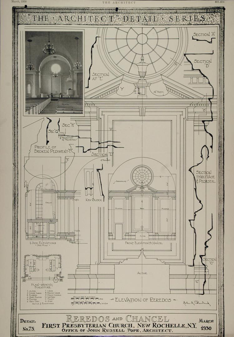 750x1081 1930 Print Altar First Presbyterian Church New Rochelle