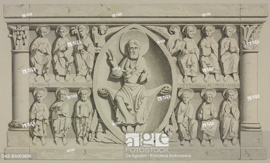 1049x635 Drawing For The Relief On The Altar In Avenas Church, France