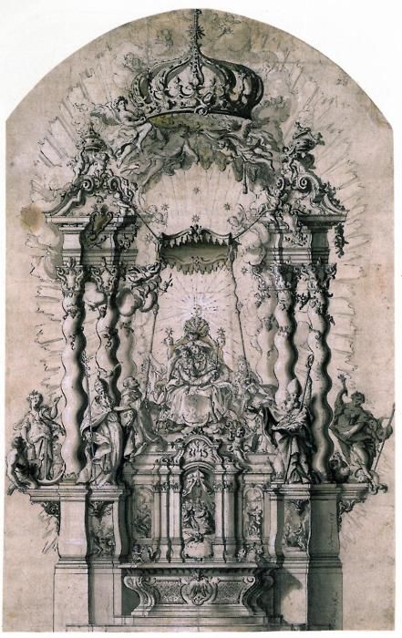 441x700 The Original Drawing By Egid Quirin Asam Of His Proposed Design