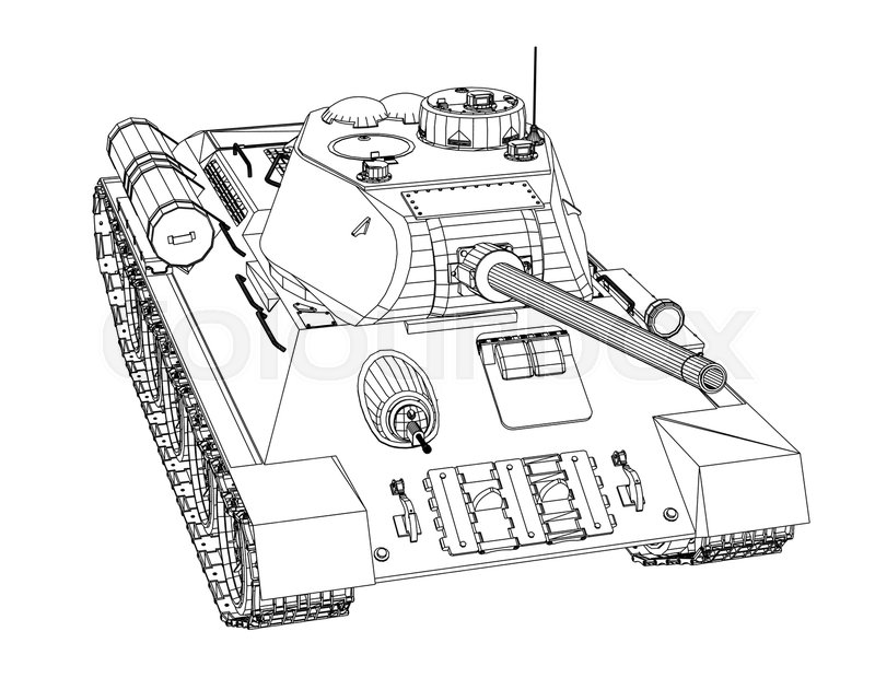 800x620 Blueprint Of Realistic Tank. Vector Eps10 Format, Rendering Of 3d