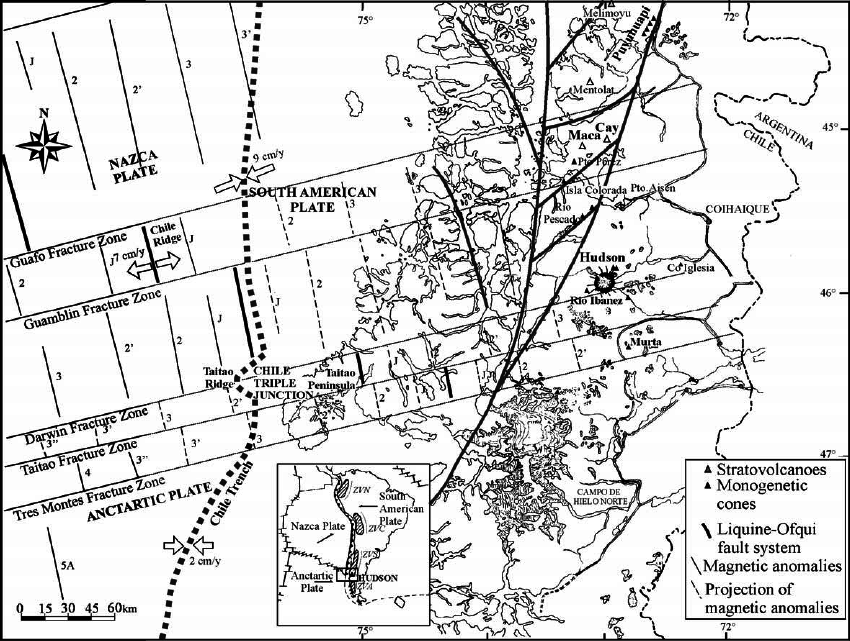 850x641 Sketch Map Of The Southernmost Tip Of The South Volcanic Zone